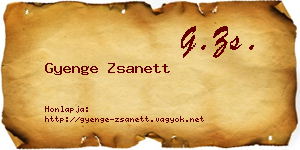 Gyenge Zsanett névjegykártya